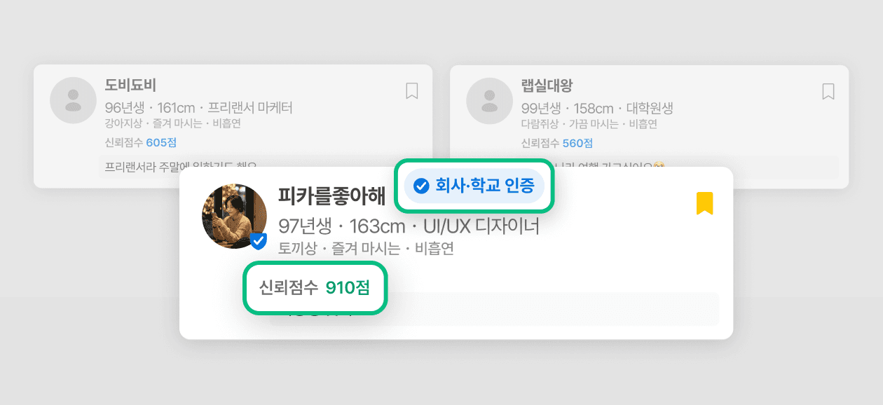 프로필 열람 및 메시지 수신 안내